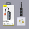 Baseus Steel Cannon Series USB-A to USB3.0x3 + RJ45 Hub Adapter price in sri lanka buy online at cyberdeals.lk