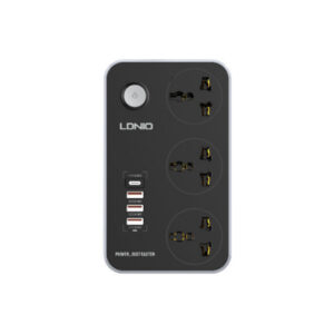 LDNIO SC3412 3 Power Socket + 20W USB-C PD + 3 USB QC3.0 Extension Power Cord