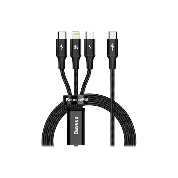 Baseus Flash Series Two for Three Micro Lightning and USB C Cable 01