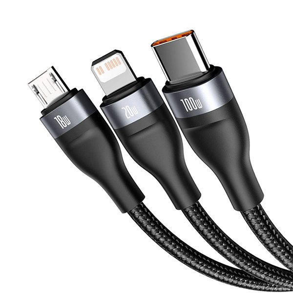 Baseus Flash Series Two for Three Micro Lightning and USB C Cable 02