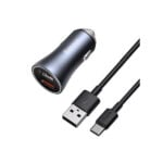 Baseus Golden Contactor Pro 40W Dual Port USB Type C Quick Car Charger Set 1