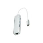Type C To RJ45 Ethernet Port 3 Port USB Hub Adapter