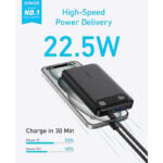 Anker A1257 Powercore 22.5W 10000mAh Power Bank With Built-in USB-C Cable Lanyard