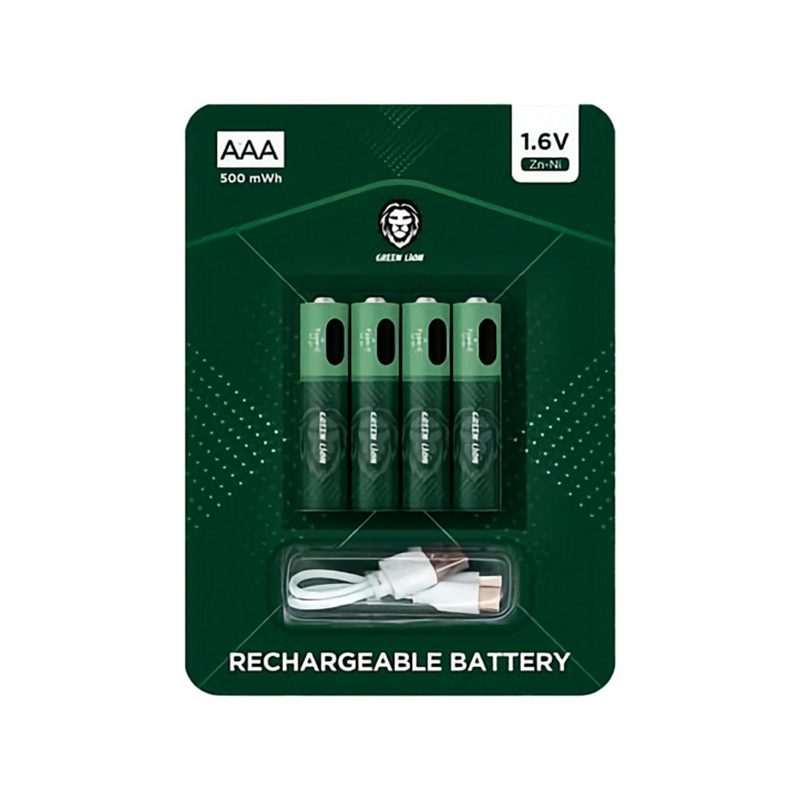 Green Lion 500mWh AAA 1.6V Rechargeable Battery – 4Pcs Green Lion 500mWh AAA 1.6V Rechargeable Battery – 4Pcs