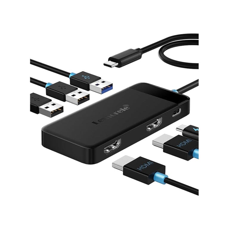 Lemorele TC122 6 In 1 USB C Dual Monitors Docking Station