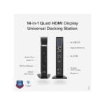 Plugable UD 3900C4 UK 14 In 1 USB C 4 HDMI Displays Docking Station2