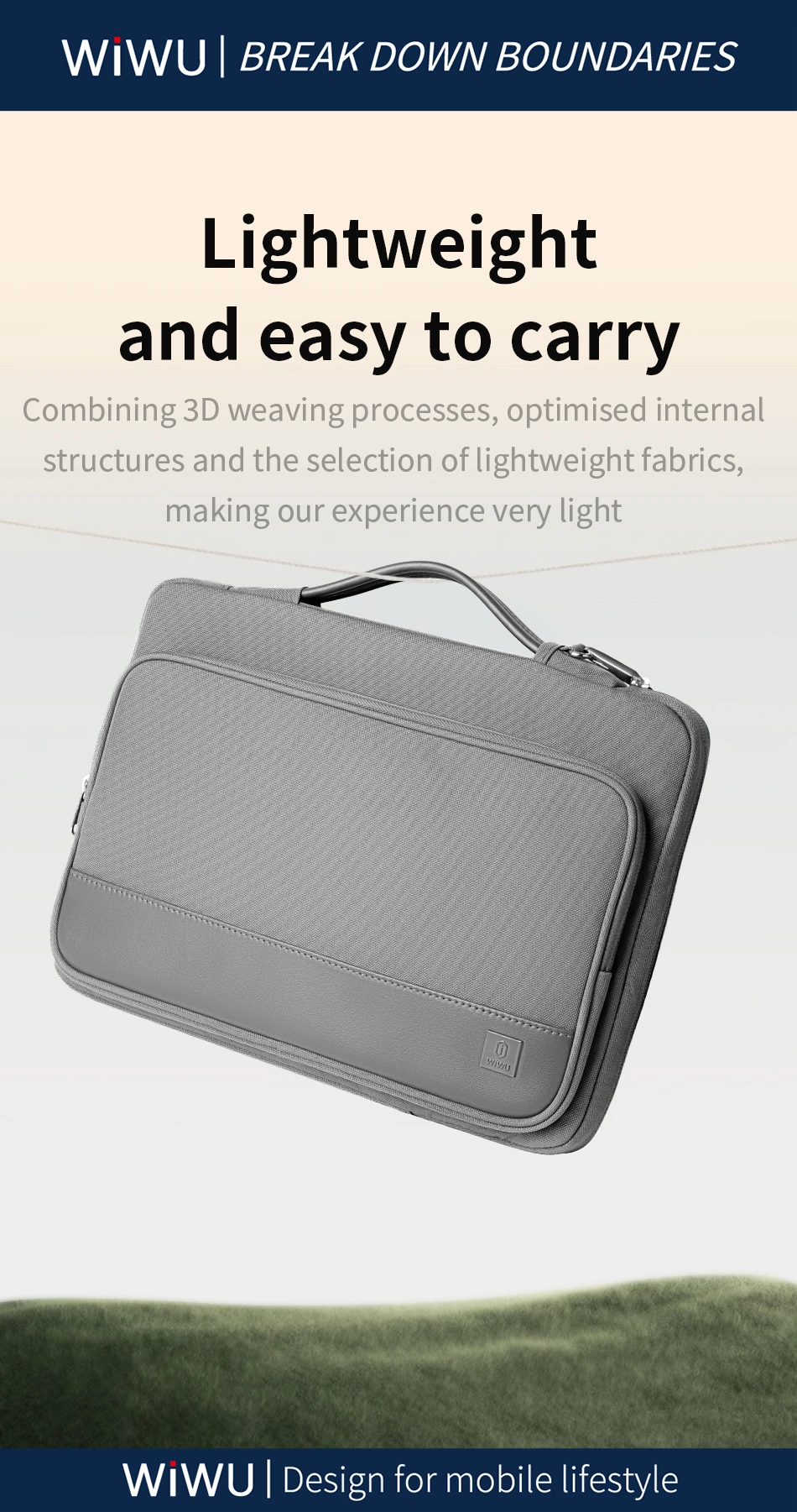 WiWU Cozy Classic Waterproof Polyester 16 inch Laptop Sleeve