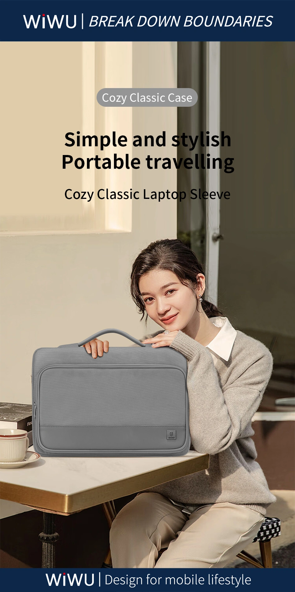 WiWU Cozy Classic Waterproof Polyester 16 inch Laptop Sleeve