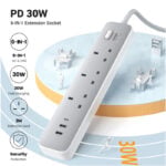 UGREEN 15461 3-Outlet Surge Protection Extension Code with 30W Type-C Port + Dual USB Ports - Image 2