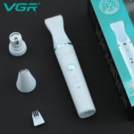 VGR V-205 Professional Pet Grooming Kit 3 in 1 USB Rechargeable Hair Trimmer Nail Grinder & Detail Trimmer for Dogs and Cats Washable & Quiet Design - Image 4