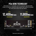 Corsair MP700 Pro 2TB Gen5 M.2 PCIe NVMe Internal SSD - Image 4