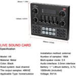Multifunctional Live V9 Sound Card and BM800 Suspension Microphone Set for Broadcasting and Recording Podcasts - Image 3