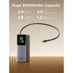 UGREEN 95670B 165W 20000mAh Laptop Charging Power Bank with Built-in Retractable Cable - Image 9