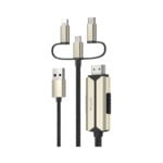 Yesido HM14 HDTV Adapter 3-in-1 Nylon Braided USB-L Ultra HD Extension Cable
