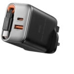 WiWU WI-G020 Helix Series 67W PD GAN Fast Charger With Built-In Type-C Retractable 70CM Cable - Image 2