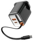 WiWU WI-G020 Helix Series 67W PD GAN Fast Charger With Built-In Type-C Retractable 70CM Cable - Image 3