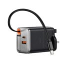 WiWU WI-G021 Helix Series 45W PD GAN Fast Charger With Built-In Type-C Retractable 70CM Cable