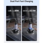 UGREEN 25845 30W Type-C + USB Dual Port Car Charger - Image 4