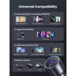 UGREEN 35023 63W Type-C + USB Fast Car Charger - Image 2