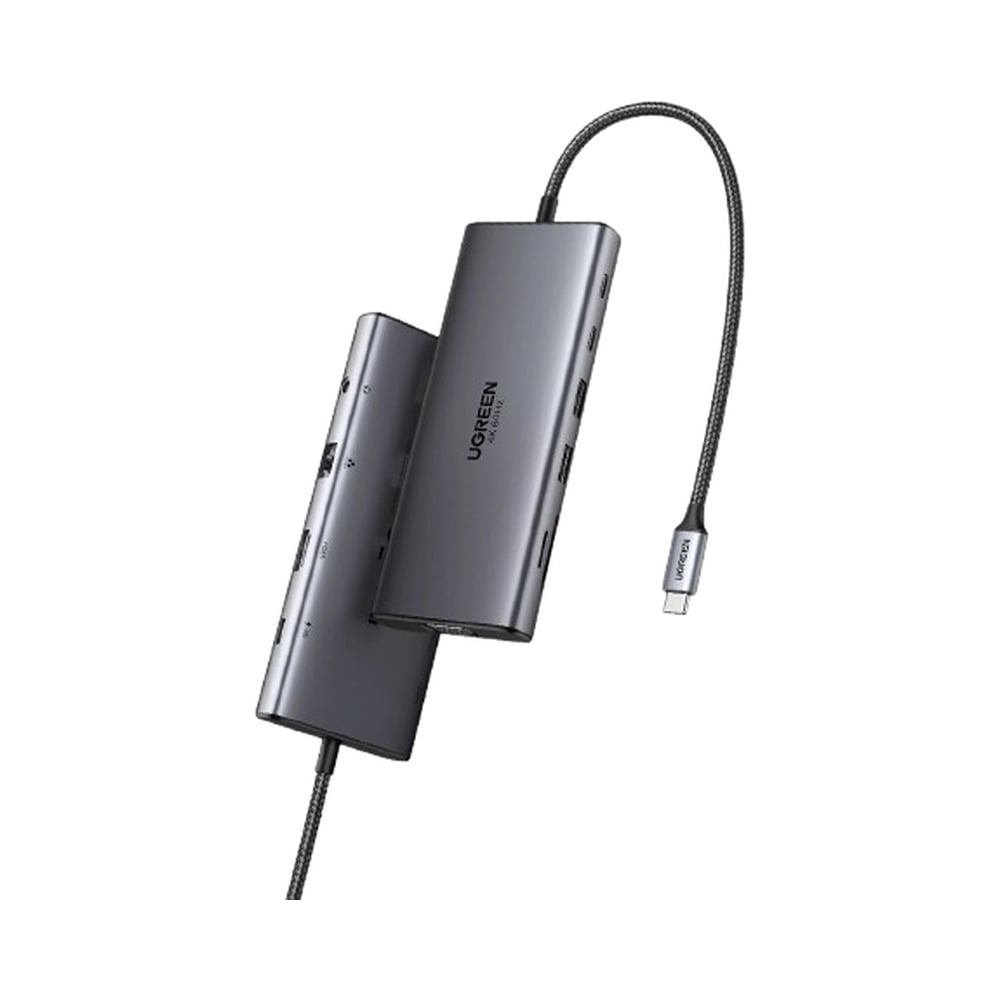 ugreen-45520 UGREEN 45520 11-in-1 Type-C To HDMI 4k 60Hz/ VGA / Type-C Data /2-USB 3.0 / RJ45 Gigabit / SD/TF / AUX3.5mm/ PD Hub - Image 1