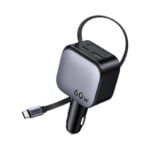 UGREEN 55212B Retractable Cable With Type-C+USB 60W Car Charger