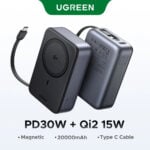UGREEN 55450B 30W 20000mAh QI2 Magnetic Wireless Power Bank With built-int Type-C Cable - Image 7