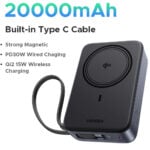UGREEN 55450B 30W 20000mAh QI2 Magnetic Wireless Power Bank With built-int Type-C Cable - Image 6