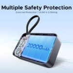 UGREEN 55450B 30W 20000mAh QI2 Magnetic Wireless Power Bank With built-int Type-C Cable - Image 2