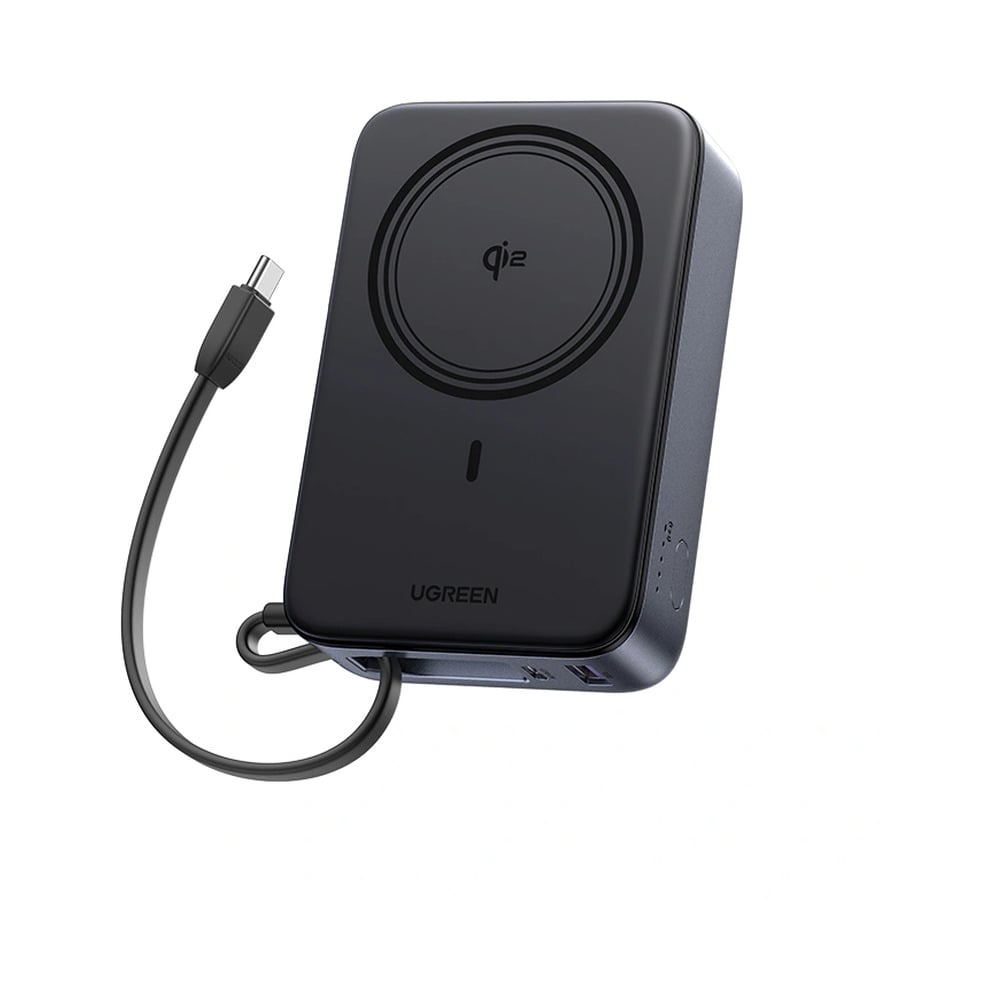 ugreen-55450b UGREEN 55450B 30W 20000mAh QI2 Magnetic Wireless Power Bank With built-int Type-C Cable - Image 1
