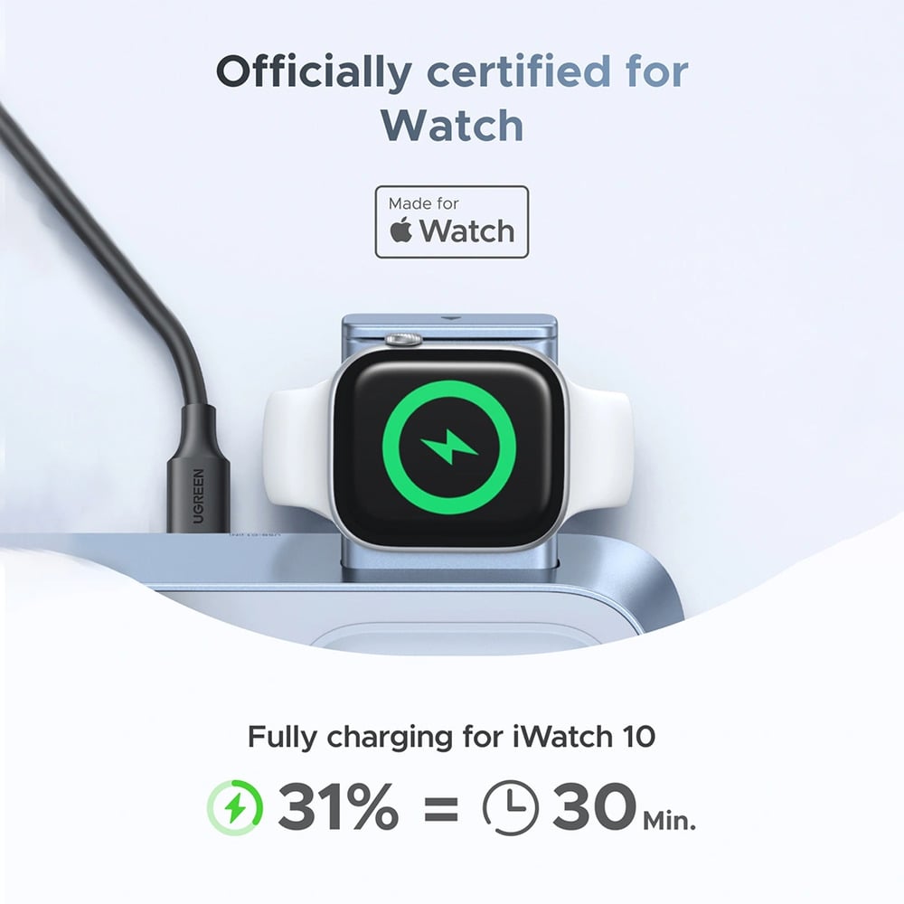 UGREEN 55678 3-in-1 MagFlow Qi2.2 Certified 25W Magnetic Wireless Charger