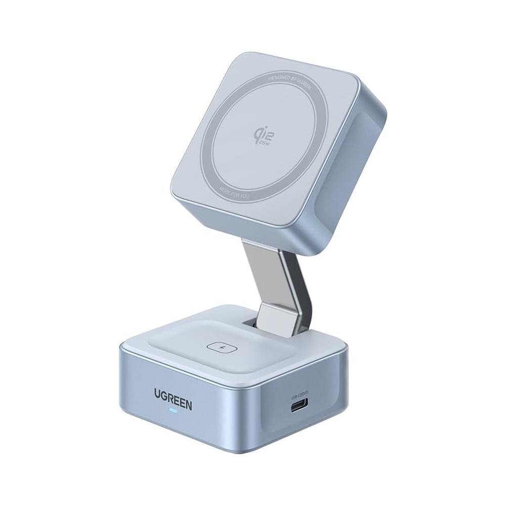 UGREEN 55960B 2-in-1 MagFlow Qi2.2 Certified 25W Magnetic Wireless Charger