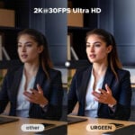 UGREEN 65857 2K 30FPS USB HD Webcam with Fill Ring Light - Image 4