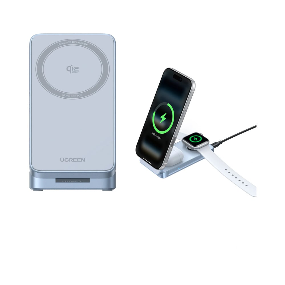 UGREEN 65901 Magflow Qi2 25W 3-in-1 Magnetic Wireless Charger