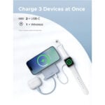 UGREEN 65958B 25W 10000mAh Magflow QI2 Magnetic Wireless With Type-C Built-in Cable Power Bank - Image 5