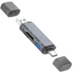ADS-306 Multi Port 6 in 1 USB 3.0 + Type-C + Lightning Memory Card Reader Adapter - Image 5