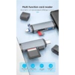 ADS-306 Multi Port 6 in 1 USB 3.0 + Type-C + Lightning Memory Card Reader Adapter - Image 3