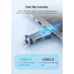 ADS-306 Multi Port 6 in 1 USB 3.0 + Type-C + Lightning Memory Card Reader Adapter - Image 2