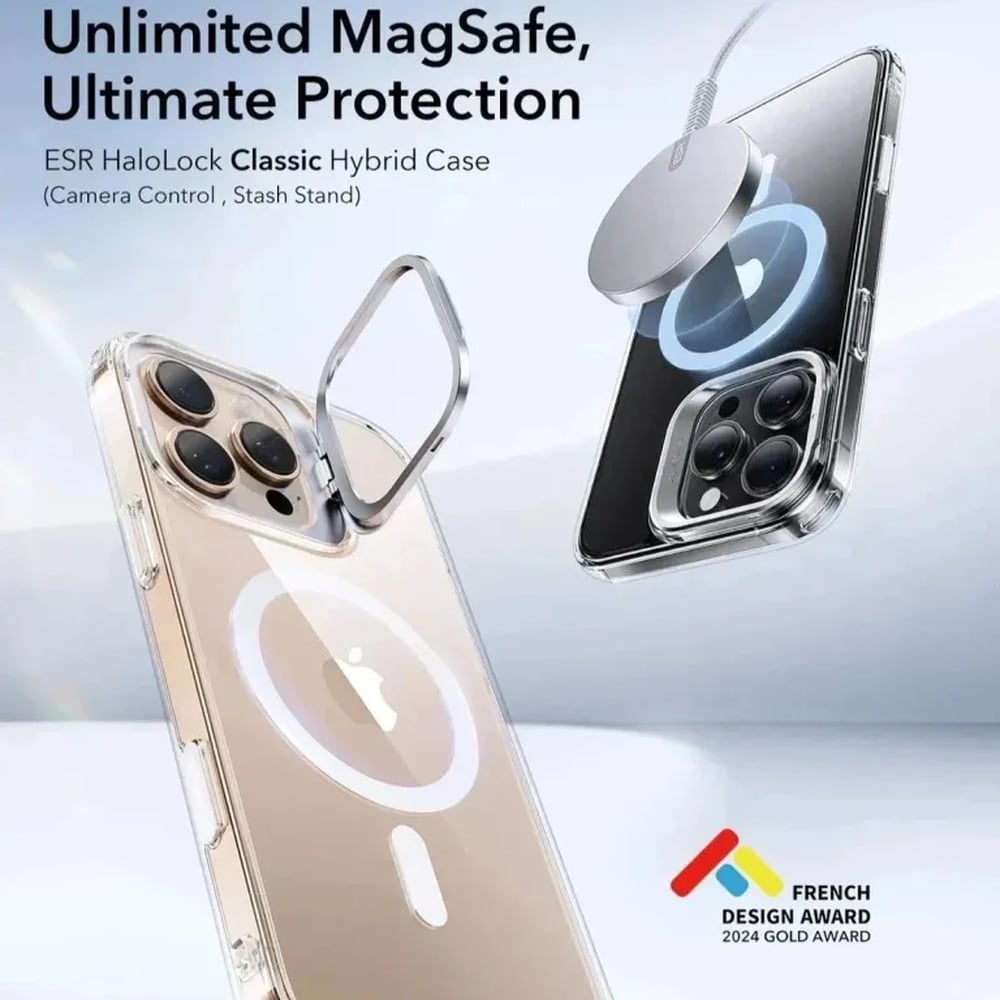 ESR Classic Hybrid Case with Stash Stand for iPhone 16