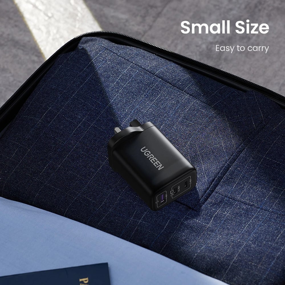 UGREEN 55333 65W (1 USB + 2 Type-C) 3-Port UK Pin Fast Charging Adapter