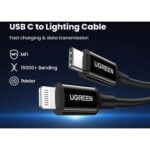 UGREEN 60624 20W Type-C PD Fast Charger UK +Type-C to Lightning MFI Certified 1M Cable Suit - Image 2