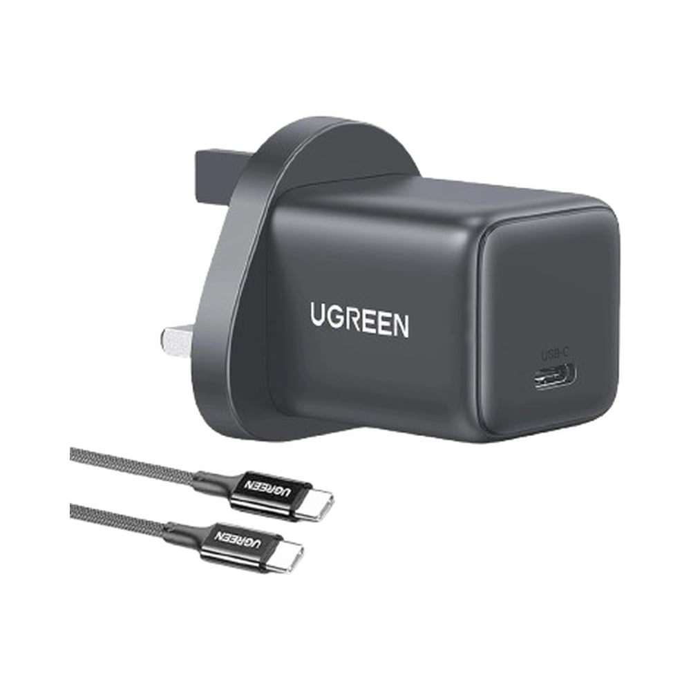 UGREEN 75958 Type-C 30W GaN Fast Charger UK with Type-C to Type-C Cable