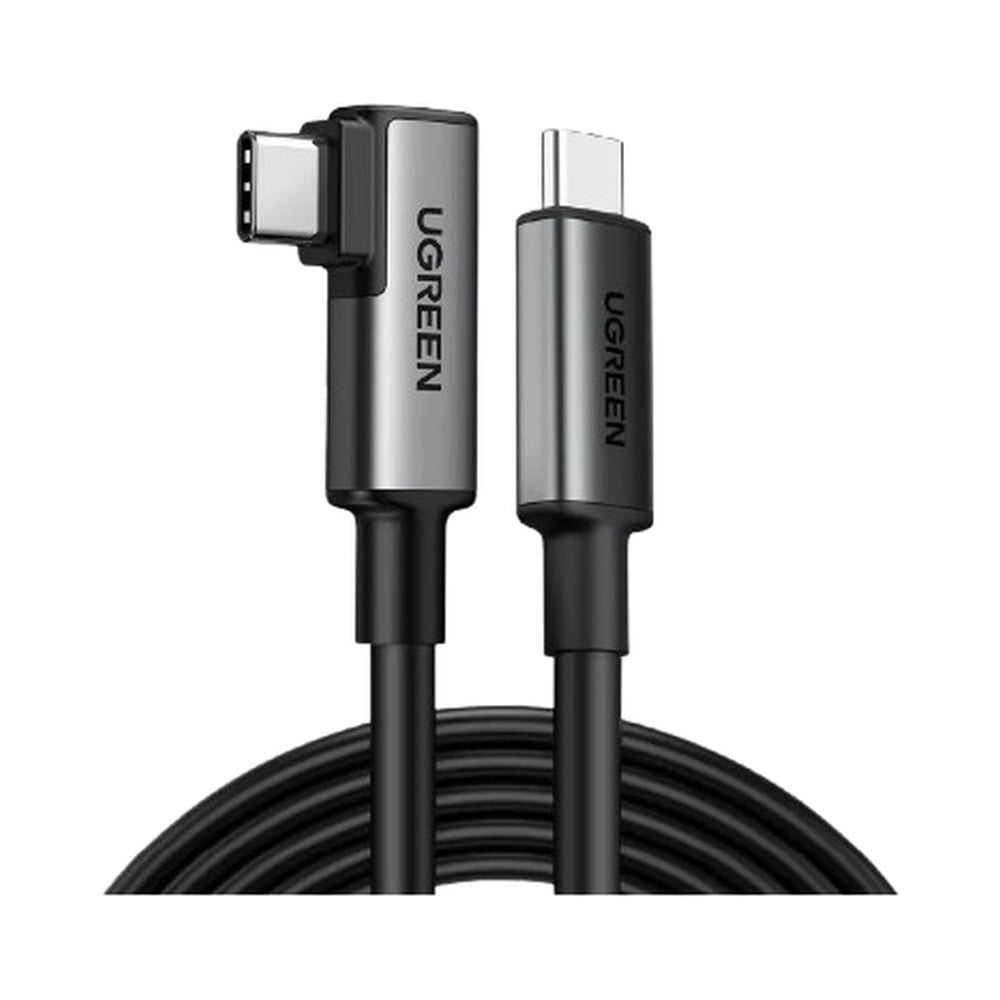 ugreen-90629 UGREEN 90629 Right Angle Link 5Gbps/60 VR Type-C to Type-C 5M Device Cable - Image 1