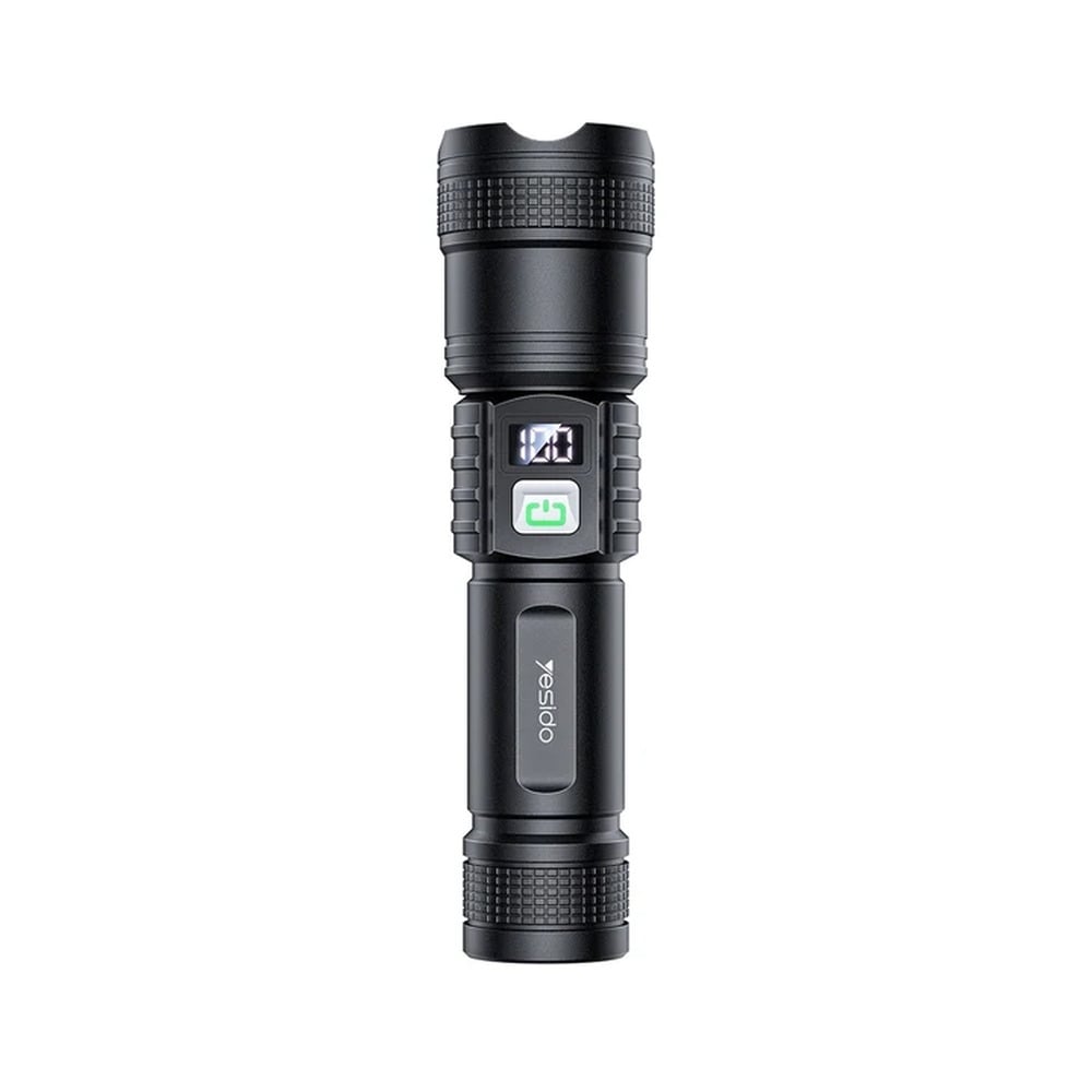 Yesido TC11 3W Telescopic Zoomable Type-C Rechargeable 1200mAh LED Flashlight with Battery Level Display
