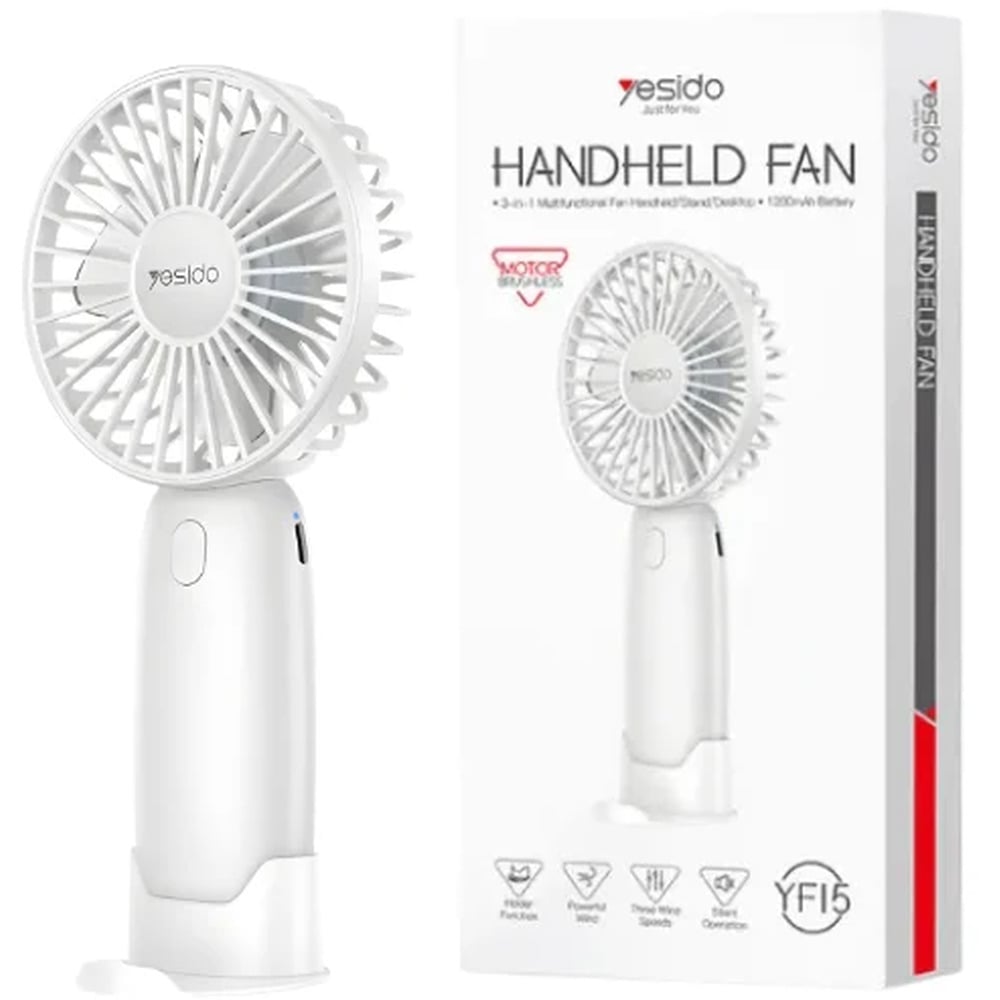 Yesido YF15 3-speed 1200mAh Battery Portable Fan With Phone Holder