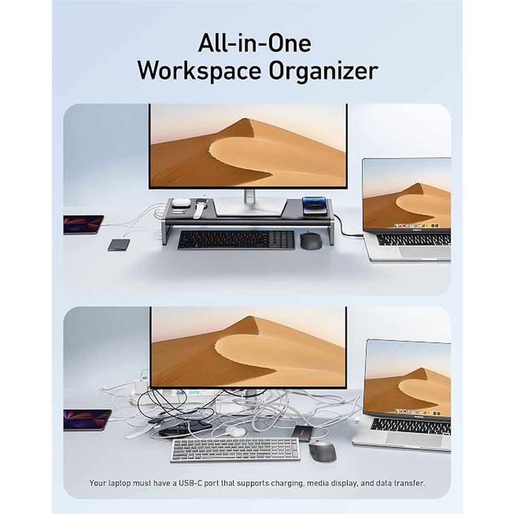 Anker 675 12 in 1 Monitor Stand USB-C Docking Station with Wireless Charging