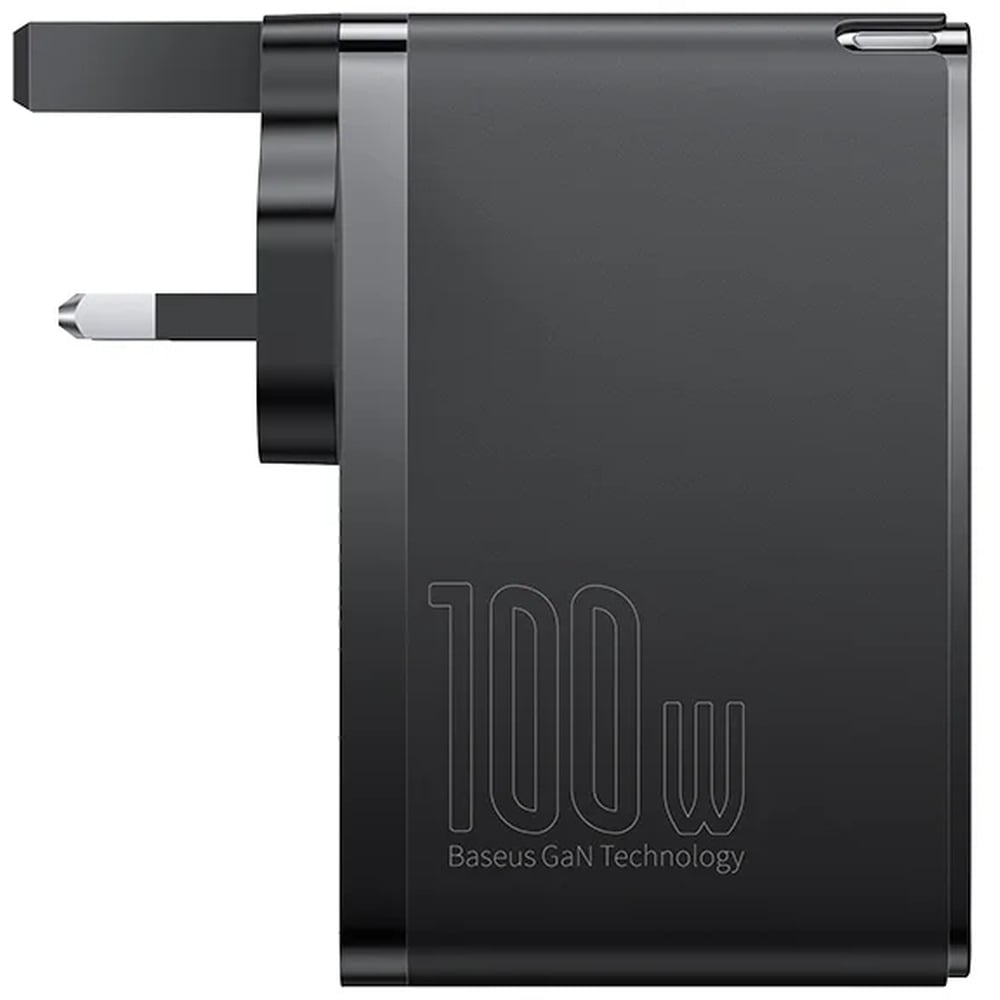 Baseus 100W GaN5 Pro 2C+2U UK Pin Fast Charger with Type-C to Type-C 100W Cable