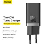 Baseus 40W GaN5 Pro C+C EU Fast Charger - Image 3