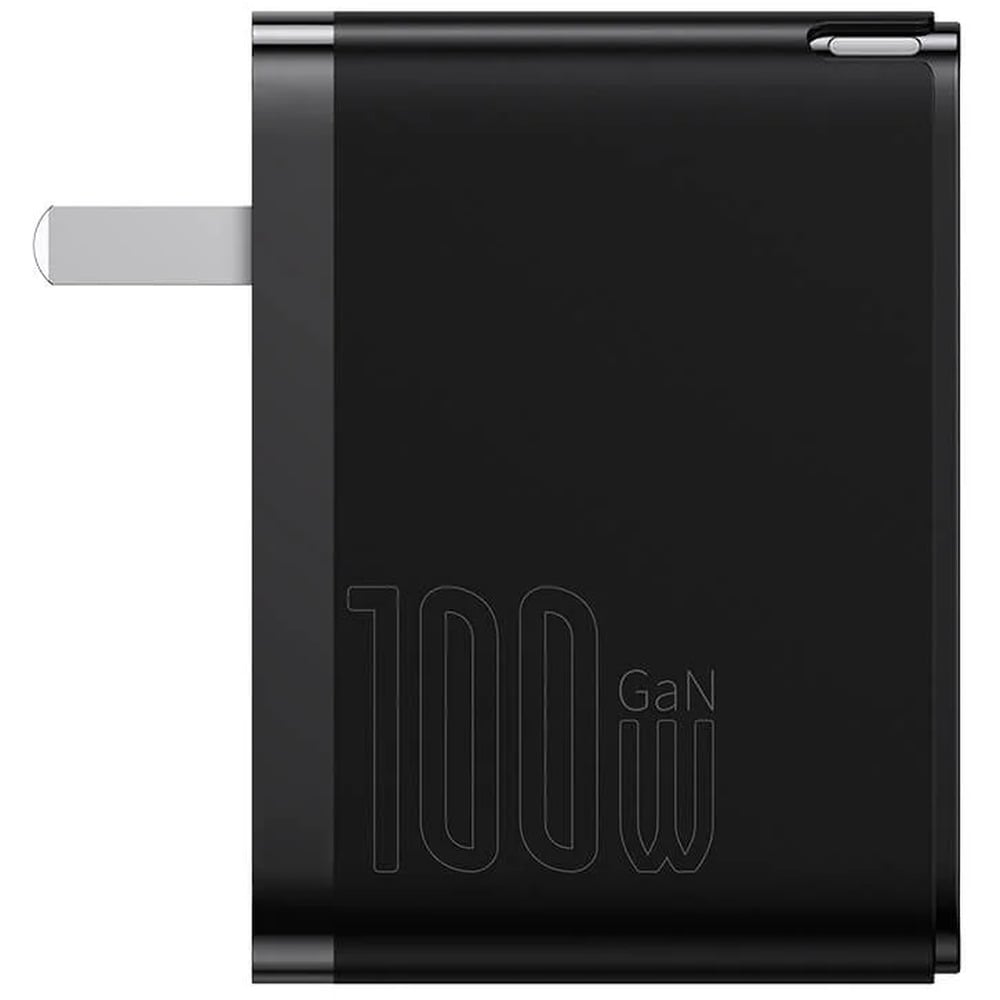 Baseus 100W GaN5 Pro C+U CN 2 Pin Fast Charger with Type-C to Type-C 100W 1M Cable
