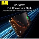 Baseus Lit Button-Control 100W Type-C to Type-C Fast Charging 1M Data Cable - Image 8