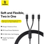 Baseus New Pudding Series 1.5Meter 100W Type-C to Dual Type-C Fast Charging Cable - Image 6